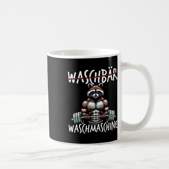 Raccoon Washing Machine Raccoon Fitness Bodybuildi Coffee Mug (Right)