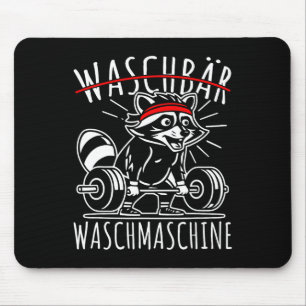 Raccoon Washing Machine Raccoon Fitness Bodybuildi Mouse Pad