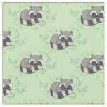 Raccoon Watercolor Baby Room Decor Woodland Animal Fabric