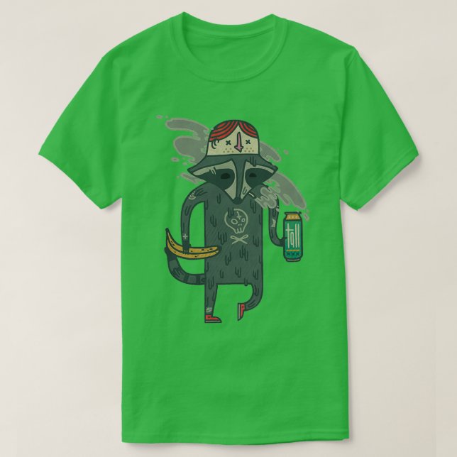 Raccoon wearing human quothatquot T-Shirt (Design Front)