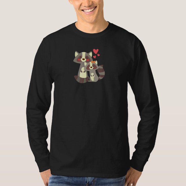 RACCOON Wedding Anniversary Engagement Party Him H T-Shirt (Front)