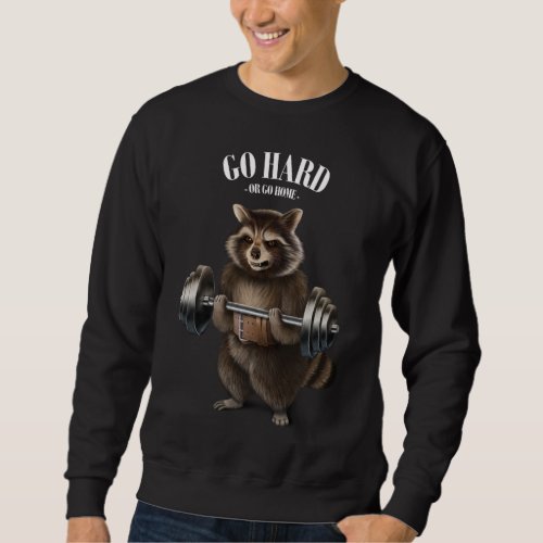 Raccoon Weightlifting in Fitness Gym Sweatshirt