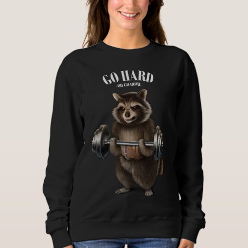 Raccoon Weightlifting in Fitness Gym Sweatshirt