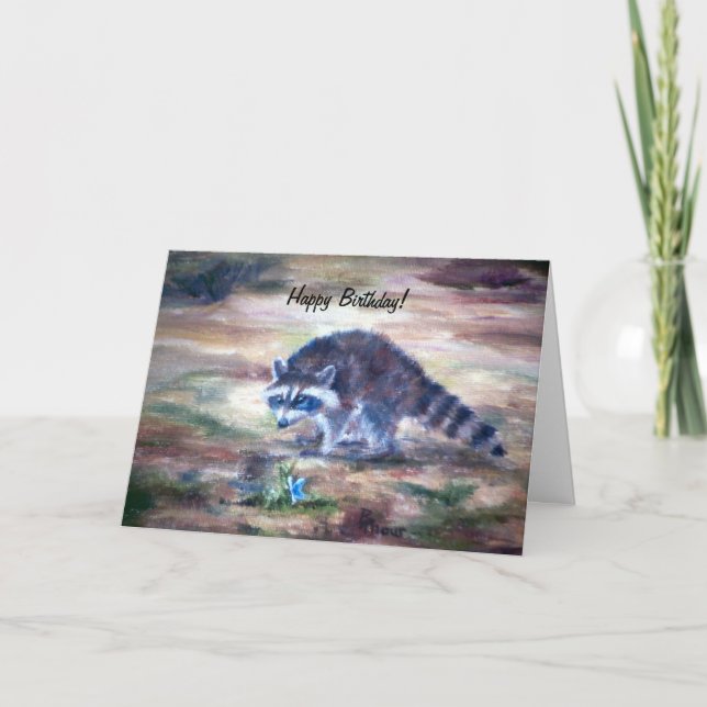 Raccoon What's That Birtday Card (Front)