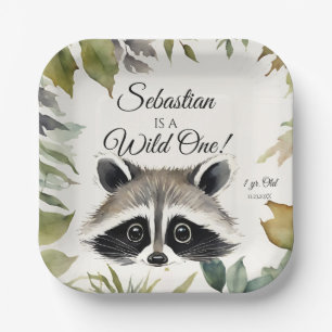 Raccoon Wild One Woodland Animal Birthday Party Paper Plates