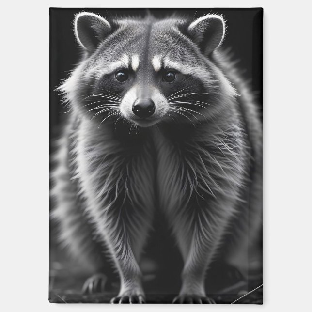 Raccoon Wildlife Majestic Nature Life Art Poster Magnet (Front)