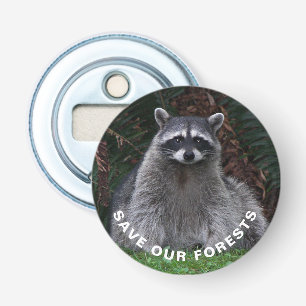 Raccoon Wildlife Photo Forest Conservation Bottle Opener