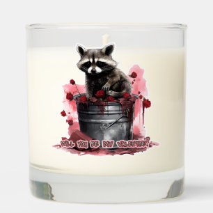 Raccoon Will you be my Valentine? Scented Candle