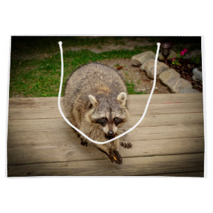 Raccoon with a chip large gift bag