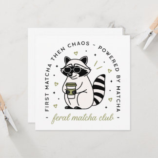 Raccoon with matcha club funny kawaii aesthetic