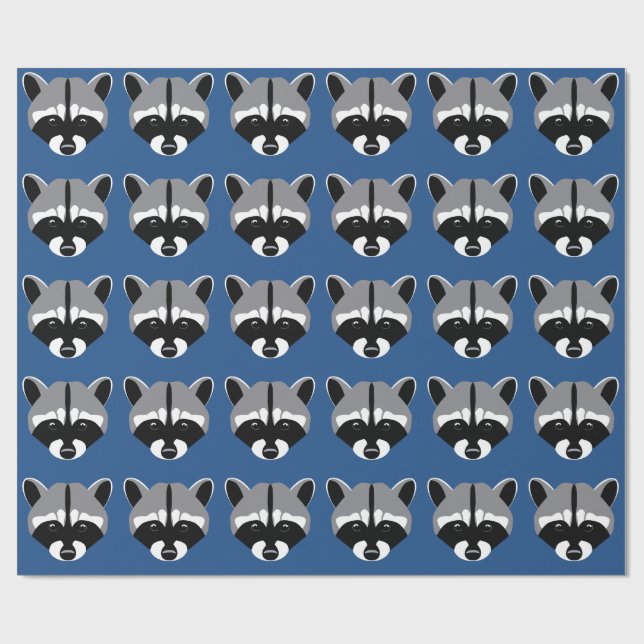 Raccoon with Sad Eyes Wrapping Paper (Flat)