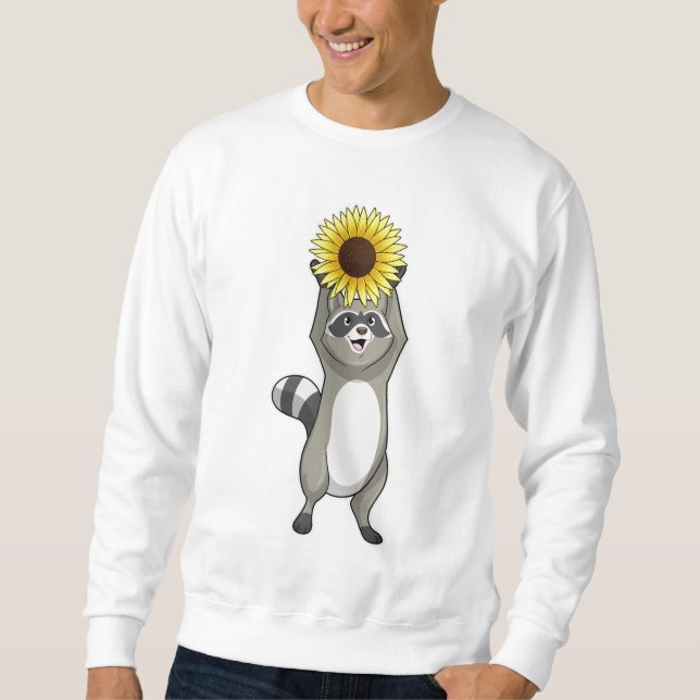 Raccoon with Sunflower Sweatshirt (Front)
