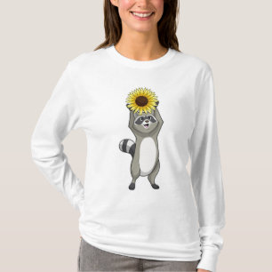 Raccoon with Sunflower T-Shirt
