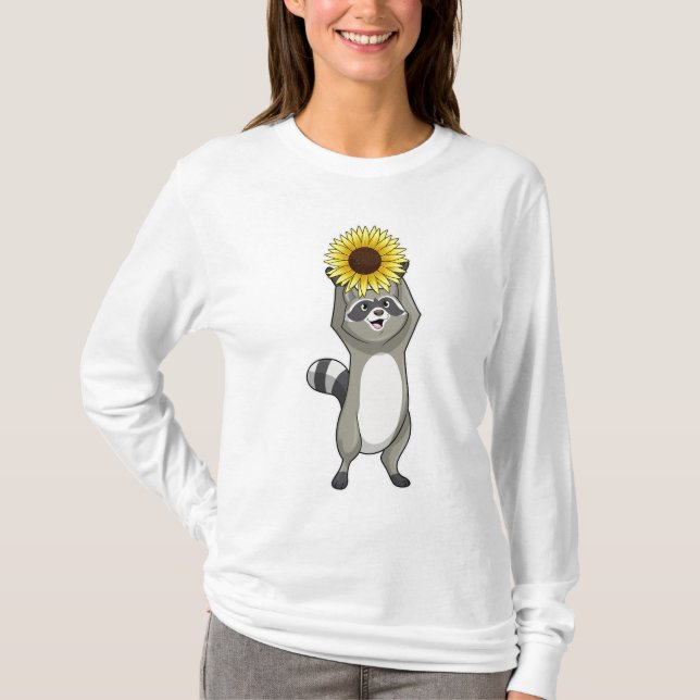 Raccoon with Sunflower T-Shirt (Front)