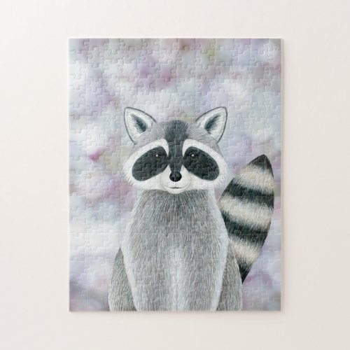 raccoon woodland animal portrait jigsaw puzzle