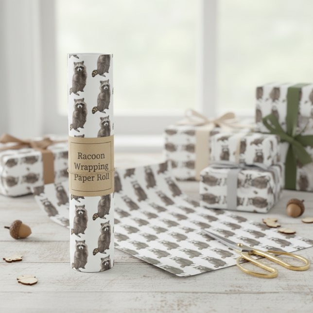 Raccoon Wrapping Paper Roll (Raccoon Wrapping Paper Roll)