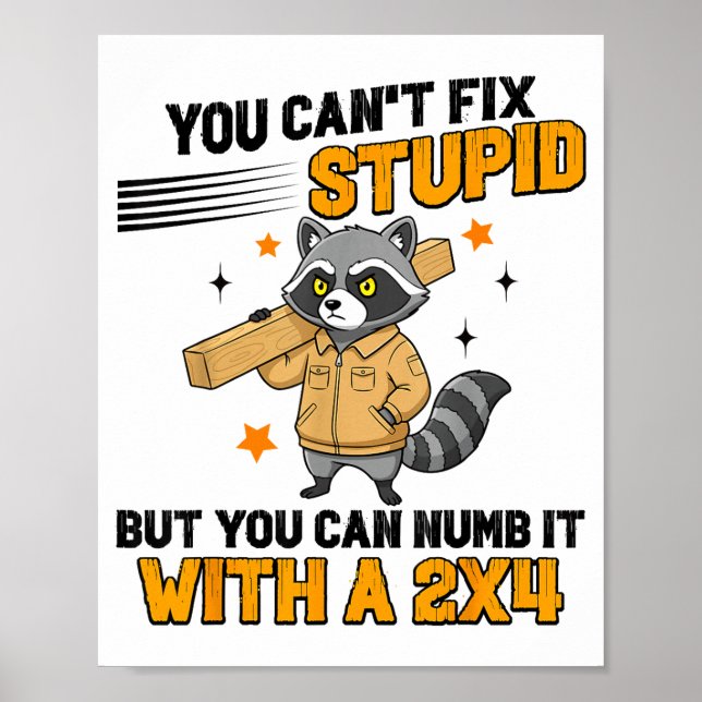 Raccoon You Can't Fix Stud But You Can Numb It Wit Poster (Front)