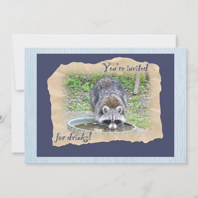 Raccoon - You're Invited for Drinks Invitation (Front)