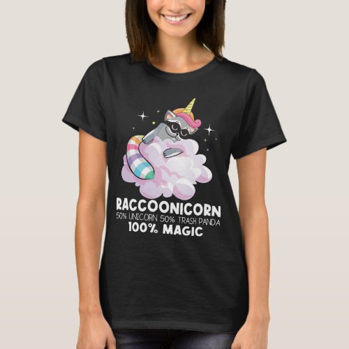 Raccoonicorn Unicorn Trash Panda _ Funny Raccoon L T_Shirt