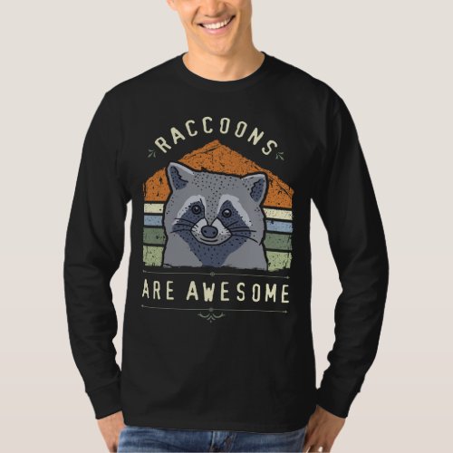 Raccoons are Awesome Retro Raccoon T_Shirt