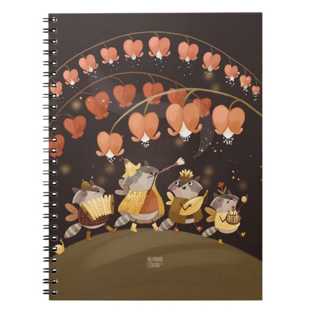 Raccoons Botanical Secrets Spiral Photo Notebook (Front)