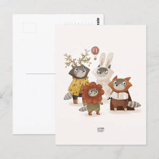 Raccoons by Alexandra Dikaia Postcard