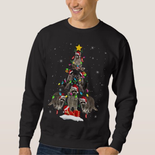 Raccoons Christmas Tree Funny Santa Raccoon Lover  Sweatshirt