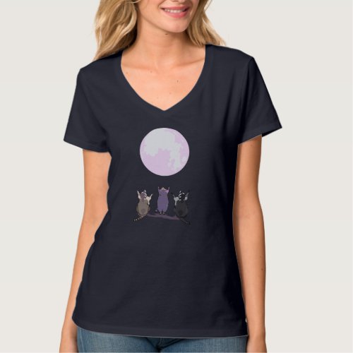 Raccoons Howl At The Moon Three Wolves Parody _ Cu T_Shirt