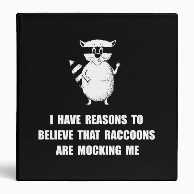 Raccoons Mock 3 Ring Binder (Front)