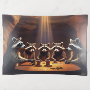 Raccoons Planning Their Next Garbage Raid Trinket Tray