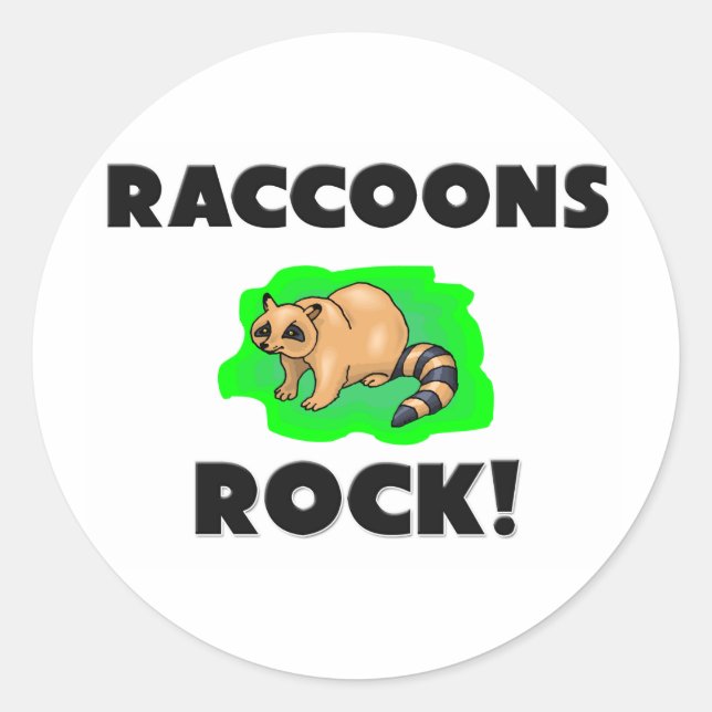 Raccoons Rock Classic Round Sticker (Front)