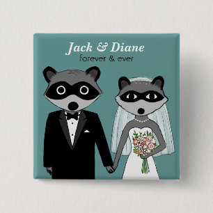 Raccoons Wedding Button