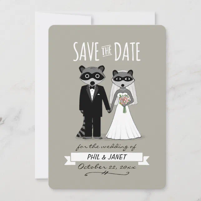 Raccoons Wedding Save the Date | Zazzle