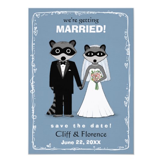 Raccoons Wedding Save the Date Card