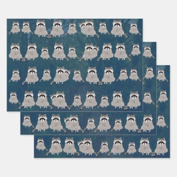 Raccoons Wrapping Paper Sheets by ellejai at Zazzle