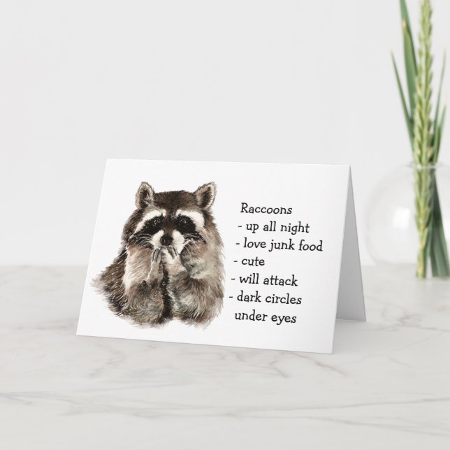 RaccoonTotem, Animal Guide Funny Birthday Card (Front)