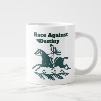 Race Against Destiny – Vintage Equestrian Graphic Giant Coffee Mug
