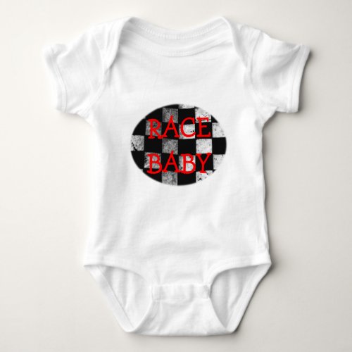 Race Baby Checkered Flag Customizable Bodysuit