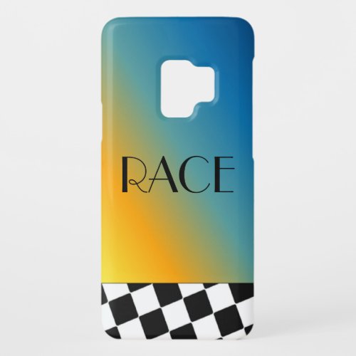 Race _ Black and White Racing Border Case_Mate Samsung Galaxy S9 Case