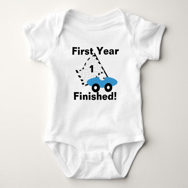 Race Car 1st Birthday Baby Bodysuit (Front)