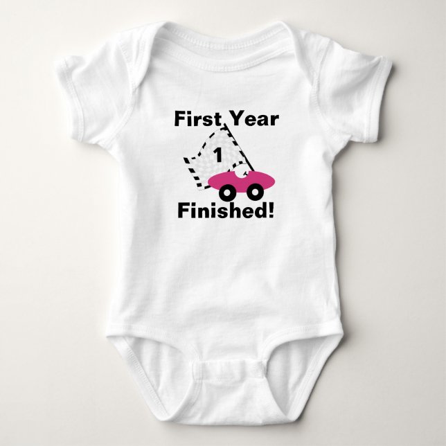 Race Car 1st Birthday Baby Bodysuit (Front)