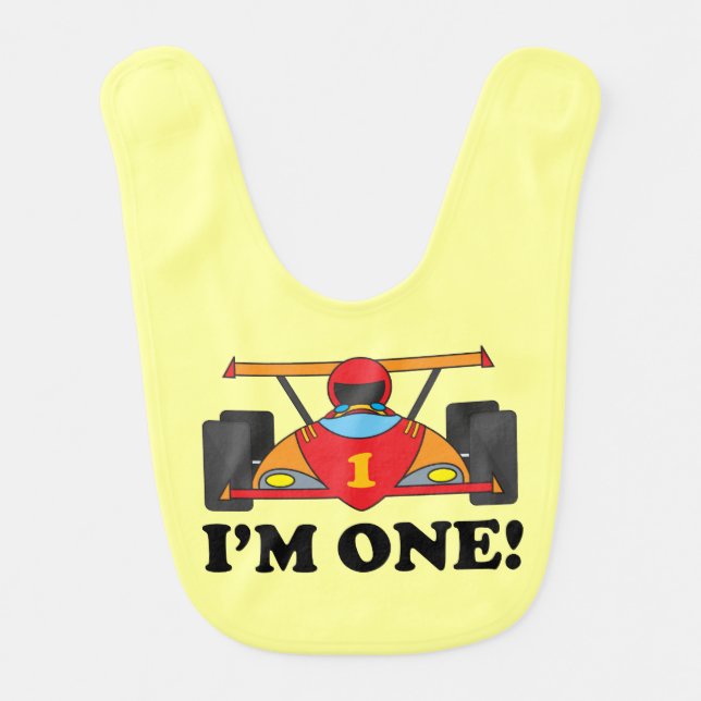 Race Car 1st Birthday Bib (Front)