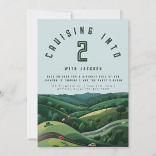 Race Car 2nd Birthday Invitation   Boy’s Two Fast 