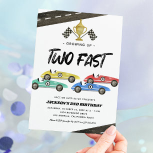 Race Car 2nd Birthday Party Invitation