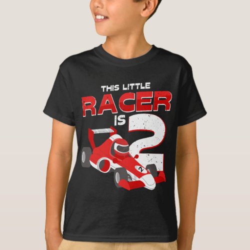 Race Car 2nd Birthday Tee I This Little Racer Is 2