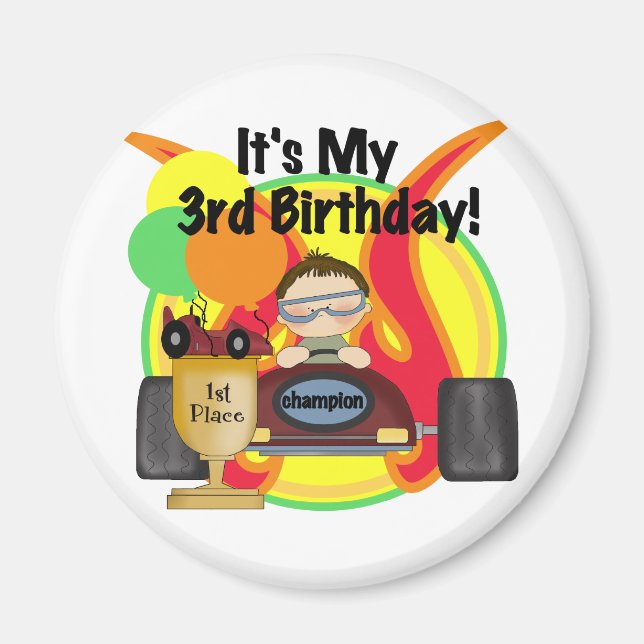 Race Car 3rd Birthday Tshirts and Gifts Magnet (Front)