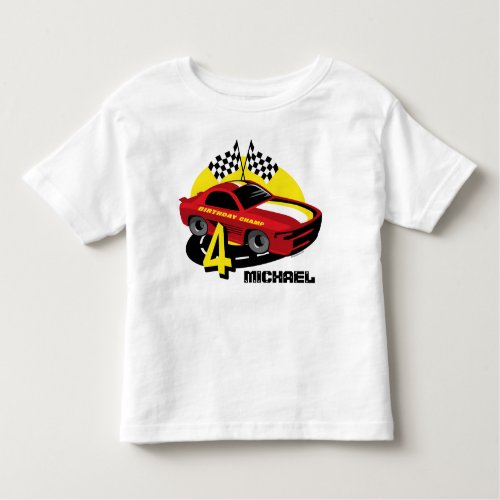 Race Car 4th Birthday Shirt