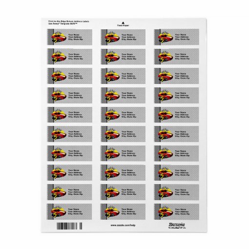 Race Car 5th Birthday Label | Zazzle