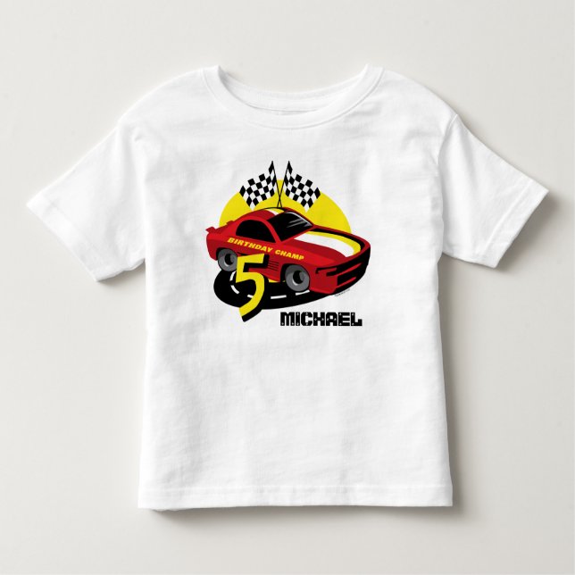 Race Car 5th Birthday Shirt (Front)