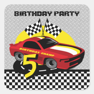 Race Car 5th Birthday Sticker